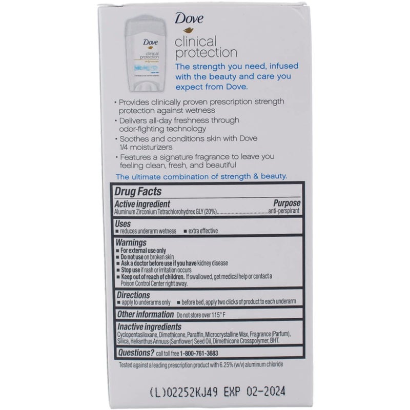 Dove Clinial Protection Deodorant, Original Clean, 1.7 oz (6 Pack) (Bundle) - Image 2